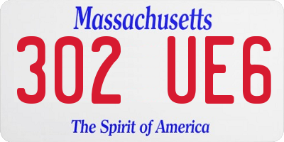 MA license plate 302UE6