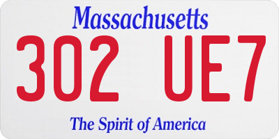 MA license plate 302UE7