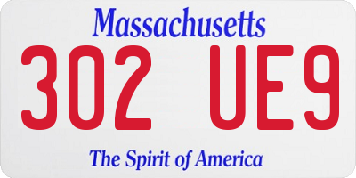 MA license plate 302UE9