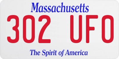 MA license plate 302UF0