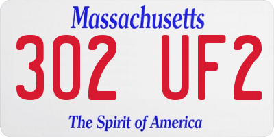 MA license plate 302UF2