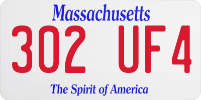 MA license plate 302UF4