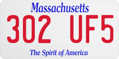 MA license plate 302UF5