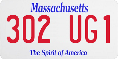 MA license plate 302UG1