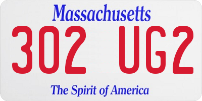 MA license plate 302UG2