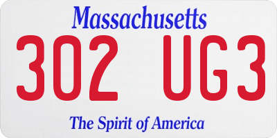 MA license plate 302UG3