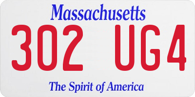 MA license plate 302UG4