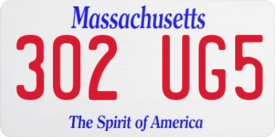 MA license plate 302UG5