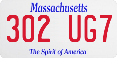 MA license plate 302UG7