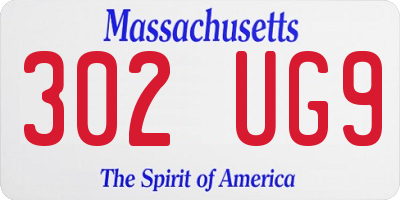MA license plate 302UG9