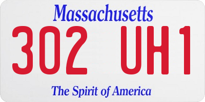 MA license plate 302UH1
