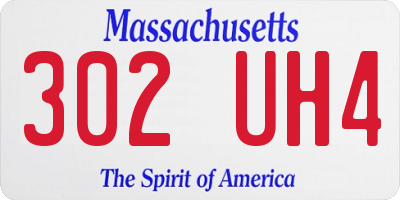MA license plate 302UH4