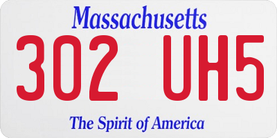 MA license plate 302UH5