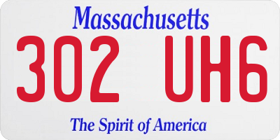 MA license plate 302UH6
