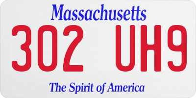 MA license plate 302UH9
