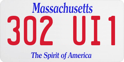 MA license plate 302UI1