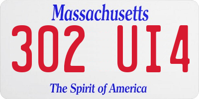 MA license plate 302UI4
