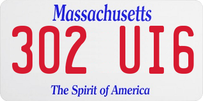 MA license plate 302UI6