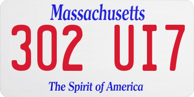 MA license plate 302UI7