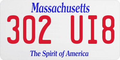MA license plate 302UI8
