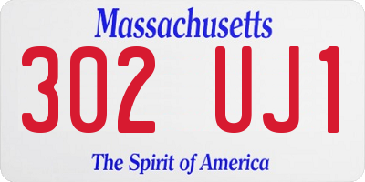 MA license plate 302UJ1