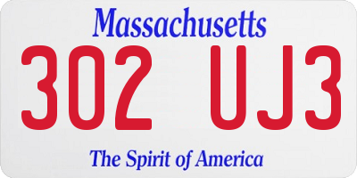 MA license plate 302UJ3