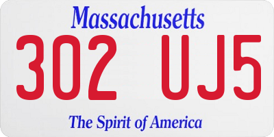 MA license plate 302UJ5