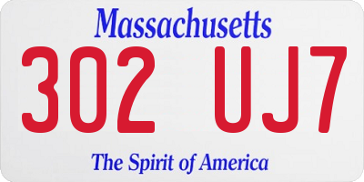 MA license plate 302UJ7