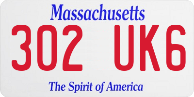 MA license plate 302UK6