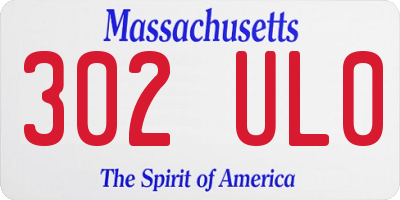 MA license plate 302UL0