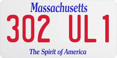 MA license plate 302UL1