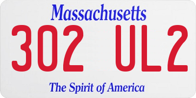 MA license plate 302UL2