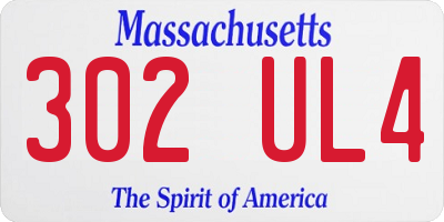 MA license plate 302UL4