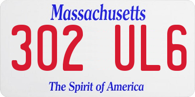 MA license plate 302UL6