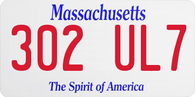 MA license plate 302UL7