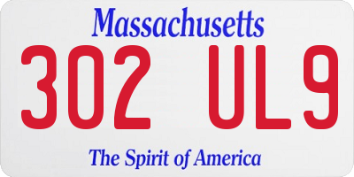 MA license plate 302UL9