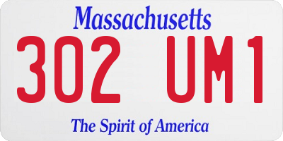 MA license plate 302UM1