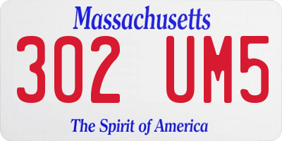MA license plate 302UM5