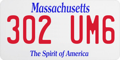 MA license plate 302UM6