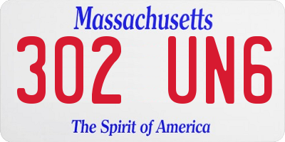 MA license plate 302UN6