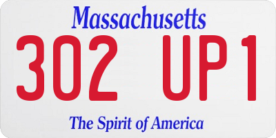MA license plate 302UP1