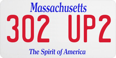 MA license plate 302UP2