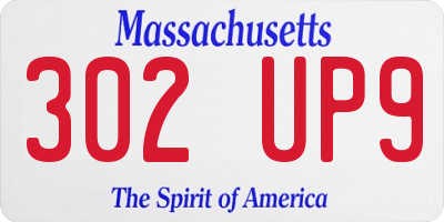 MA license plate 302UP9