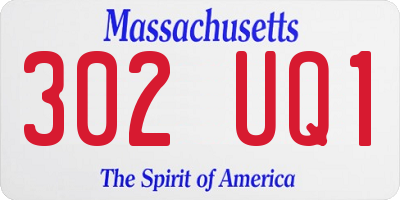 MA license plate 302UQ1