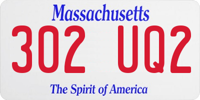 MA license plate 302UQ2