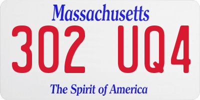 MA license plate 302UQ4