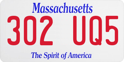 MA license plate 302UQ5