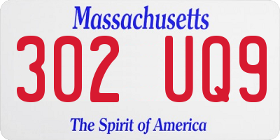 MA license plate 302UQ9