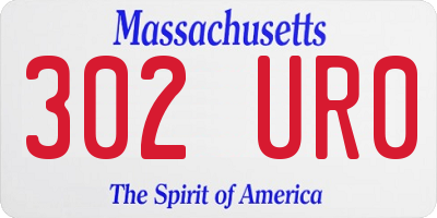 MA license plate 302UR0
