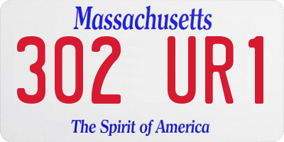 MA license plate 302UR1